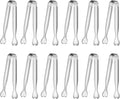 12 PCS Heart-Shaped Small Serving Tongs, 4.3 Inch Mini Sugar Tongs Silver by Unknown