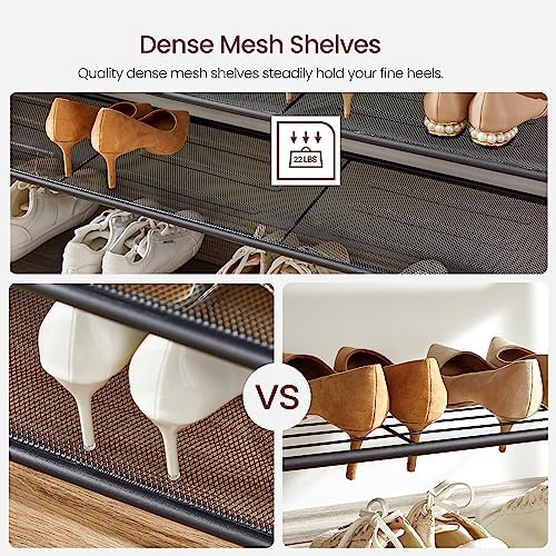 VASAGLE 8-Tier Shoe Rack, 32-40 Pairs, Metal Mesh