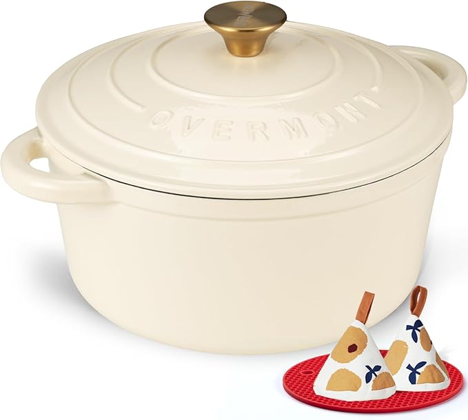 Overmont Enameled Cast Iron Dutch Oven - 7QT Pot - Heavy-Duty Cookware by Overmont