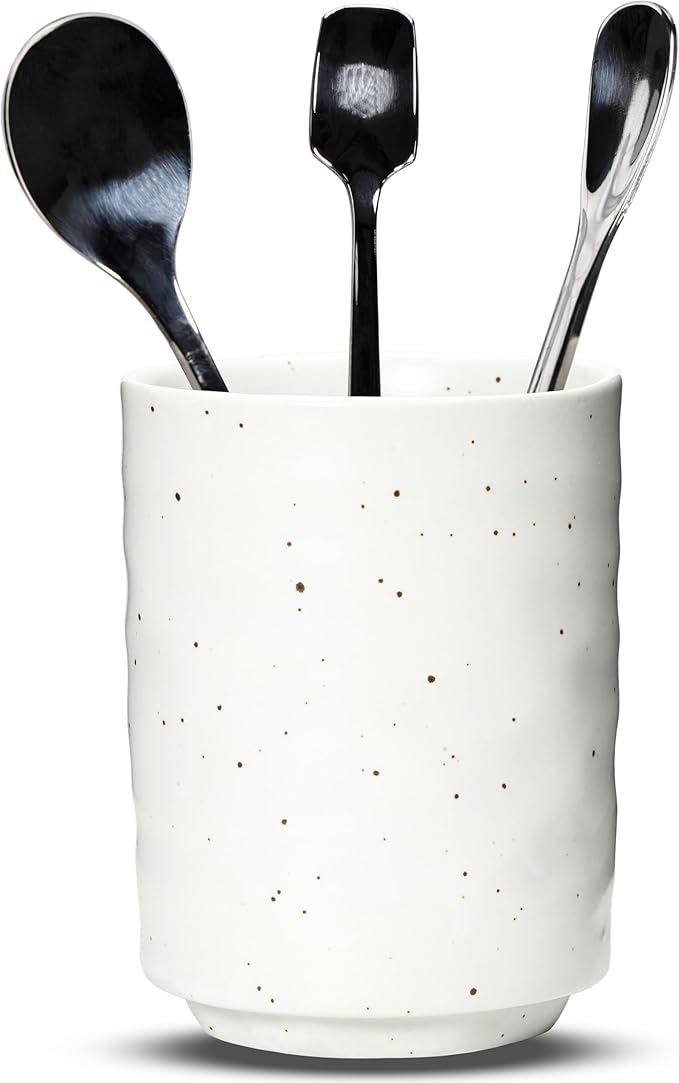 Ceramic Spoon Holder for Coffee Bar, Upright Tea Spoon Holder Cup, Coffee by U-TIMES