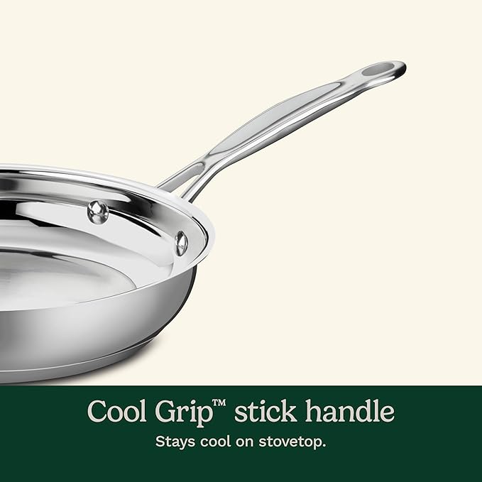 Cuisinart 8-Inch Open Skillet, Stainless Steel Skillet, Large Kitchen Pan - Image 3