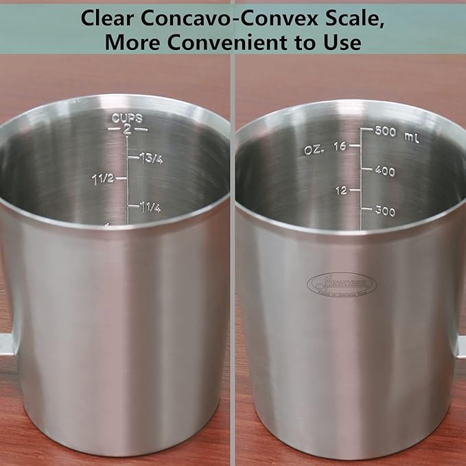 Newness Stainless Steel Measuring Cup, Metal Measuring Cup - Image 2