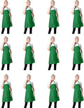 Total 12 PCS Plain Bib Blackish Green Bulk Aprons by TSDSTORY