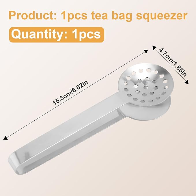 Tea Bag Squeezer Tongs, Stainless Steel Teabag Strainer Dispenser Gripper - Image 2