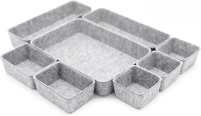 Welaxy Desk Drawer organizers tray Felt storage bins aesthetics room décor - Image 7