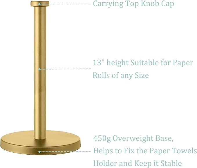 Countertop Gold Paper Towel Holder - Image 4
