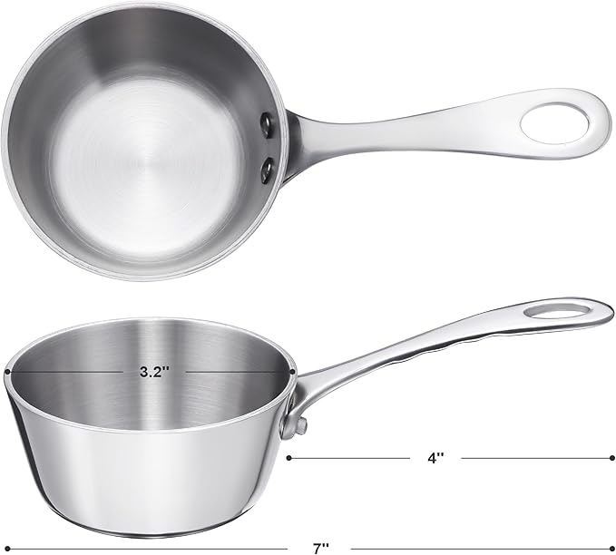 Mini Sauce Pan, Tri-Ply Stainless Steel Pot - Image 2