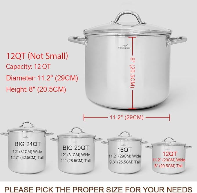 HOMICHEF 12 Quart LARGE Stock Pot - Image 4