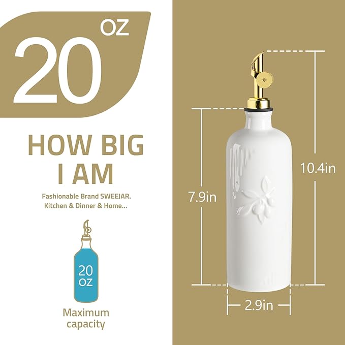 Sweejar Ceramic Olive Oil Dispenser Bottle - Image 5