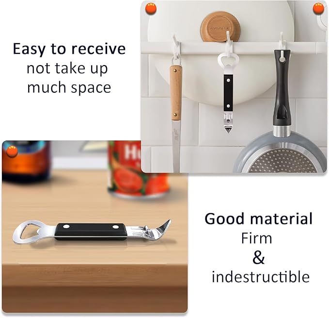 Can Punch Opener Little Cook Stainless Steel Can & Bottle Opener, Manual 2 in 1 - Image 4