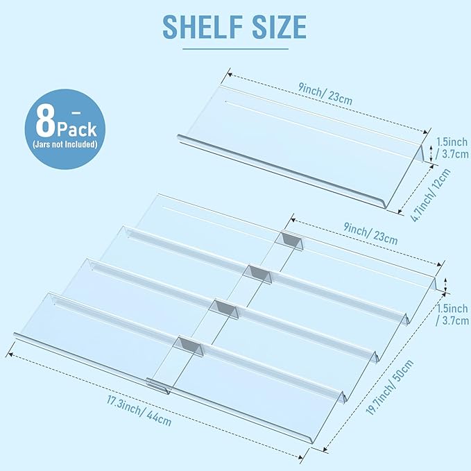 Suneerplay Spice Drawer Organizer 8 Tier, Acrylic Seasoning Organizer Rack - Image 2