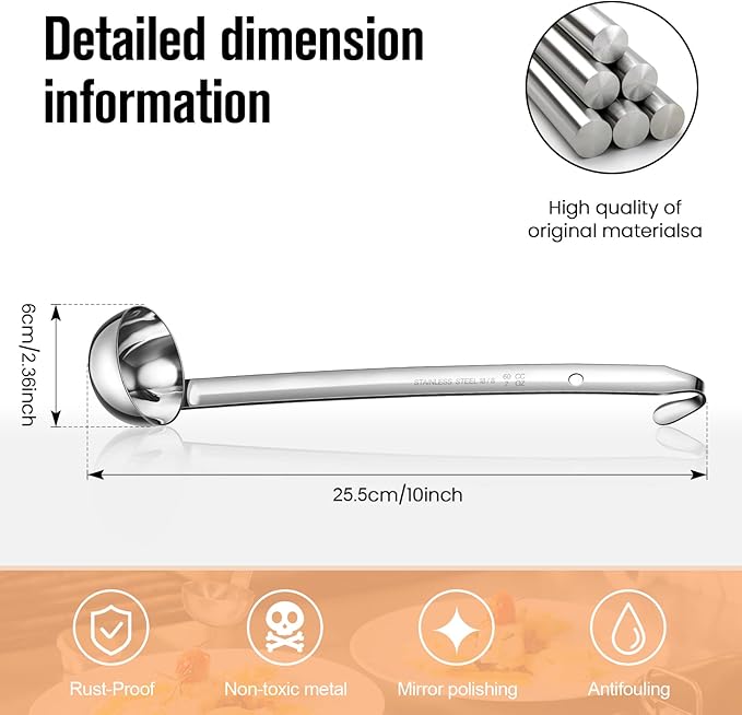 Cunhill 5 Pcs Soup Ladles Stainless Steel Serving Ladles - Image 2