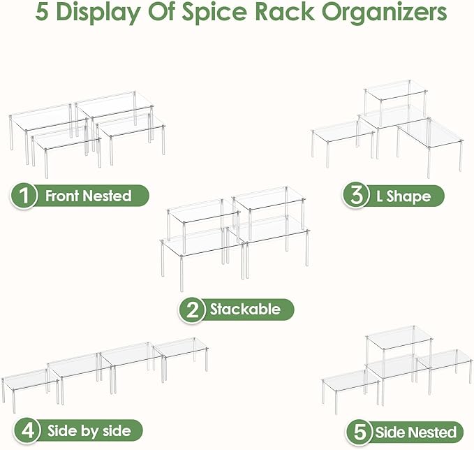 Delamu Clear Kitchen Cabinet Organizer, Stackable Cabinet Shelf - Image 4