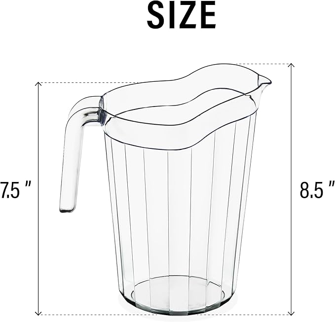 DecorRack 24 Pack - 75 oz Polycarbonate Plastic Pitcher Beverage Dispenser - Image 3