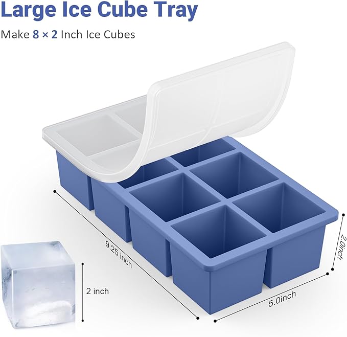 Large Ice Cube Trays for Whiskey: GGOW Big Silicone Ice Cube Trays 2Inch- Huge - Image 4