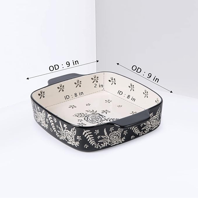 Wisenvoy Baking Dish Ceramic Brownie Pan 9x9 Baking Pan Casserole Dish Lasagna - Image 4
