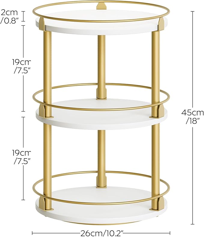 Yatiney 3-Tier Lazy Susan, Rotating Spice Rack, Spinning Organizer, Industrial - Image 9