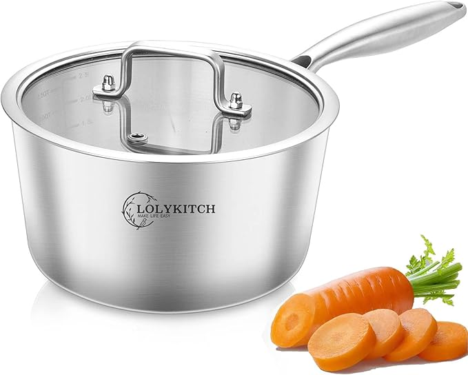 LOLYKITCh Tri-Ply 3 QT Stainless Steel Saucepan by LolyKitch
