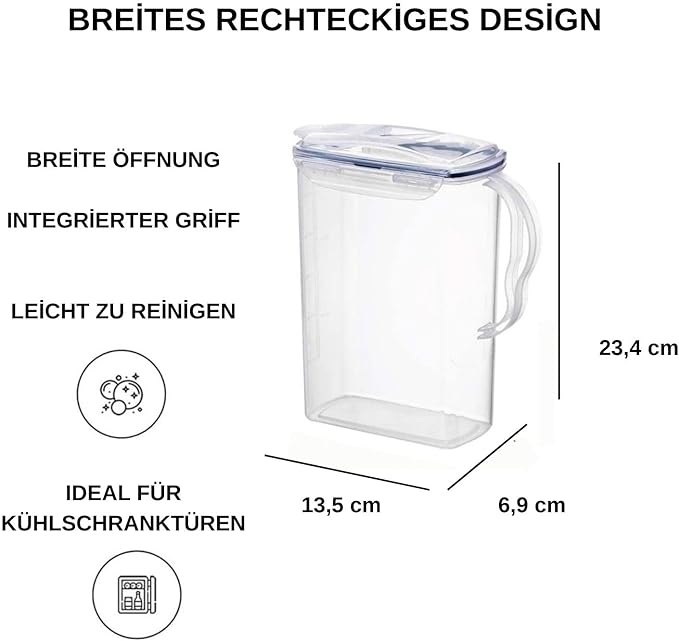LocknLock Aqua Fridge Door Water Jug | Clear Pitcher | BPA Free Plastic Pitcher - Image 6