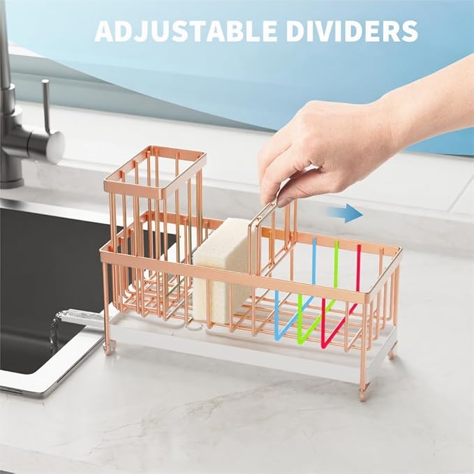 Cisily Sponge Holder for Kitchen Sink, Sink Caddy Organizer - Image 3