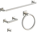 Brushed Nickel Bathroom Hardware Set 4 Pieces, Bathroom Accessories Set by bluebyrne
