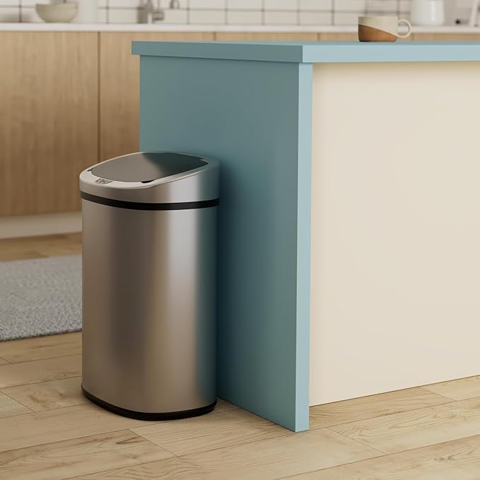 Bigacc Kitchen Trash Can | Stainless Steel 13 Gallon Trash Can | 50L Touch Free - Image 2