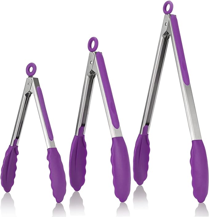 U-Taste Kitchen Tongs, 7/9/12 inches Cooking Tongs, by U-Taste