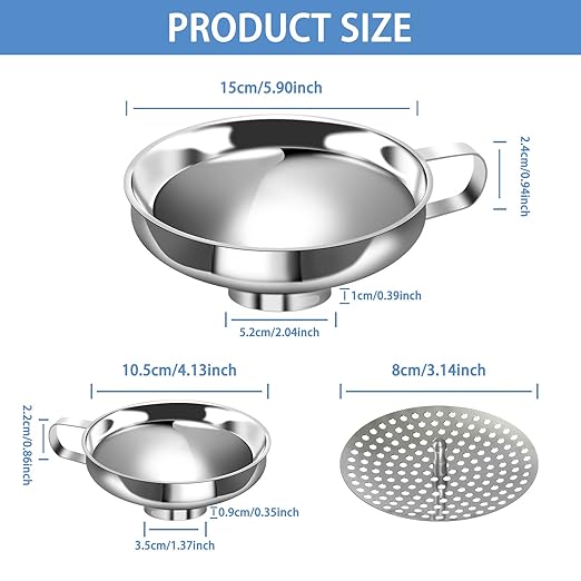 Stainless Steel Canning Funnel Set - Image 2