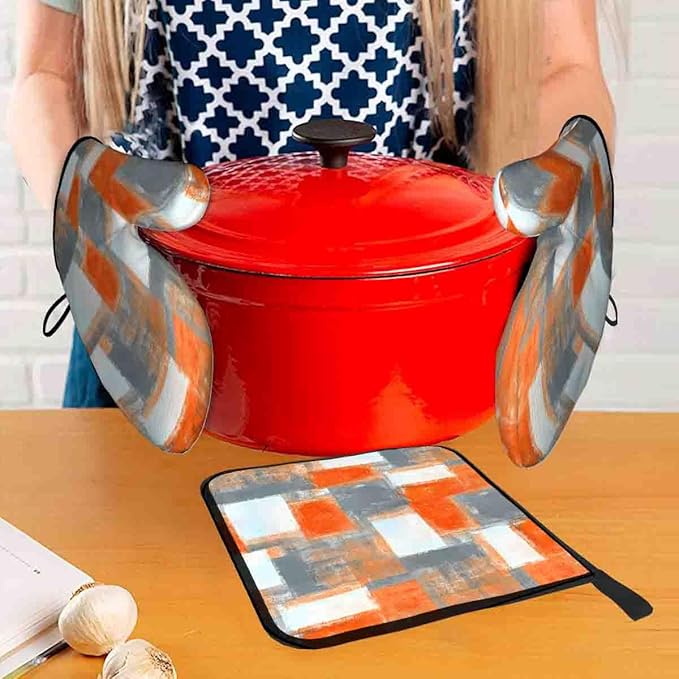 LOKMU Oven Mitts and Pot Holders Set of 3, Kitchen Decor Gifts - Image 6
