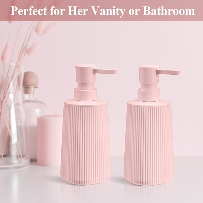 Pink 2 Pack Hand Soap Dispensers Set - Image 3