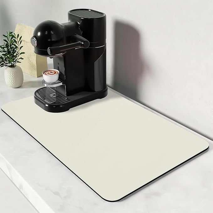 Bloss Coffee Mat / Drying Mat Off White, Absorbent / Hides Stains / Rubber by Bloss