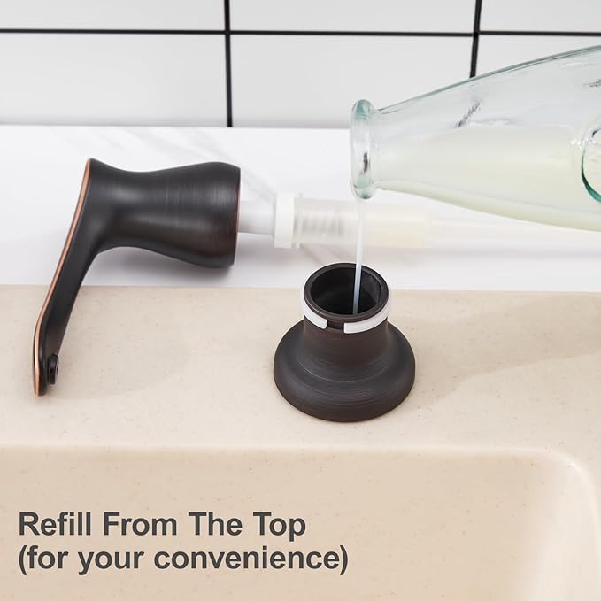 GAGALIFE Kitchen Sink Soap Dispenser Oil Rubbed Bronze, Built in Soap Dispenser - Image 5