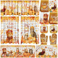 13 Pcs Fall Cat Kitchen Decor Set, Pumpkin Kitchen Towel Non Slip Rugs Set