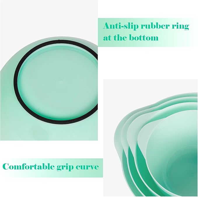 BoxedHome Nesting Plastic Mixing Bowl Set, 4 Piece Mixing Bowl Set - Image 3