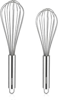 NileHome Whisk, Stainless Steel Wisk Set 8" 10" Kitchen Whisk Wisking Tool by NileHome