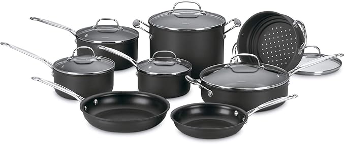 Cuisinart 14-Piece Cookware Set, Chef's Classic NonStick Hard Anodized - Image 2