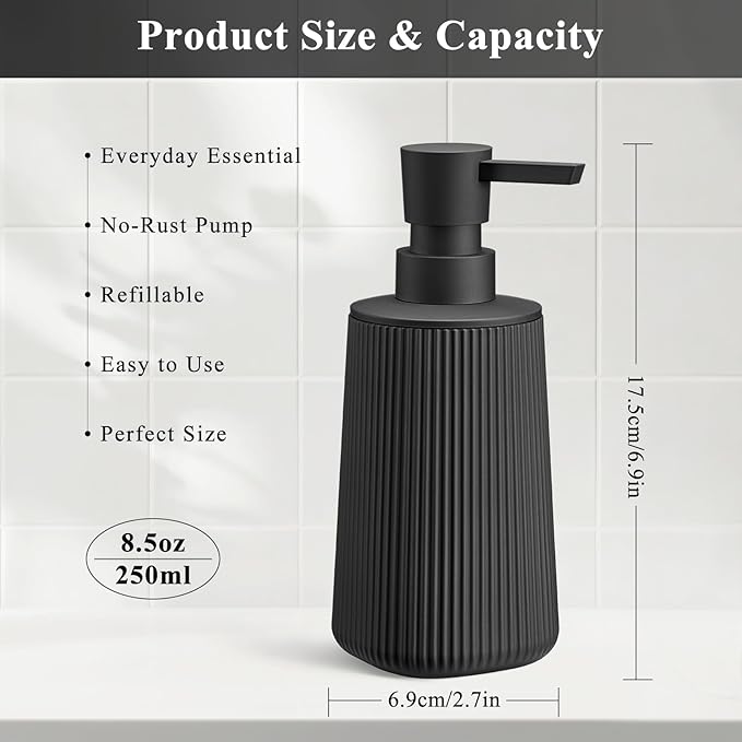 Black 2 Pack Hand Soap Dispensers Set - Image 3