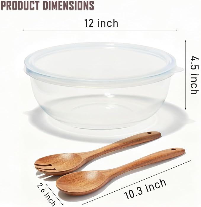 6.2Quart Large Glass Bowls - Image 3