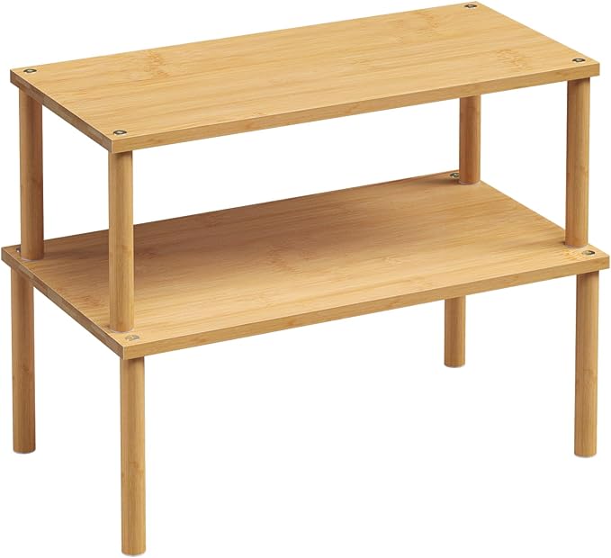 VERTORGAN Cabinet Organizer Shelf, Kitchen Counter Shelves, Bamboo Stackable by VERTORGAN