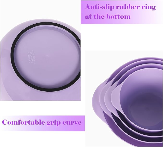 BoxedHome Nesting Plastic Mixing Bowl Set, 4 Piece Mixing Bowl Set - Image 3