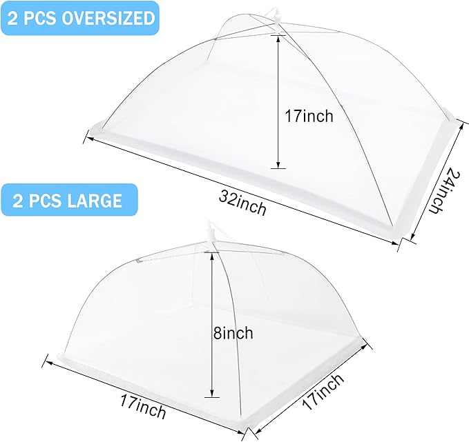 JULBEAR 4 Pcs Large and Tall Mesh Food Cover Tent Umbrella Food Screen Covers - Image 2
