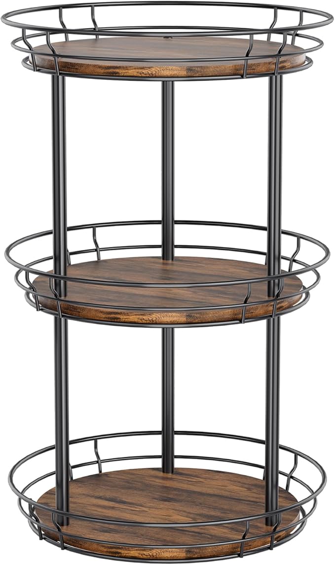 LAMU 10'' Lazy Susan Turntable Organizer, 3 Tier Round Rotating Spice Rack by YourHome-OrganizationHelper