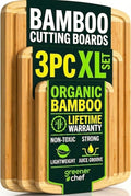 Greener Chef Luxury XL Bamboo Cutting Board Set of 3 by GreenerChef