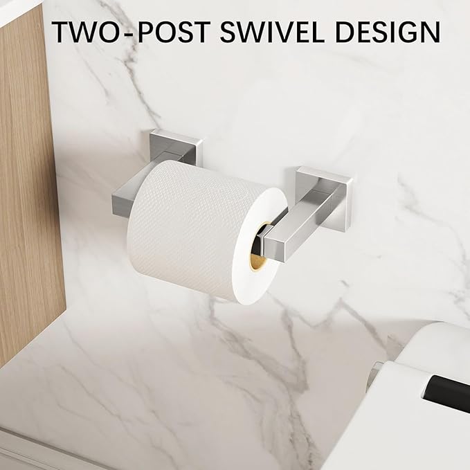 FEILERN Toilet Paper Holder Wall Mounted Post Pivoting Square Tissue Holders - Image 2