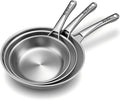 VocVoi Stainless Steel Pan Set, Frying Pan Set, 8/10/12 Inch Stainless Steel by VocVoi