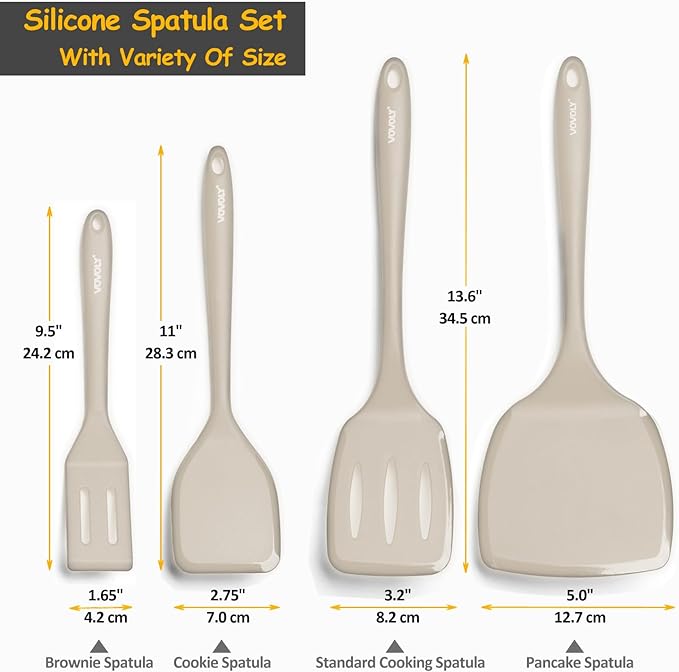 Silicone Spatula Set, 600°F Heat Resistant Silicone Spatula Turner Flipper - Image 2