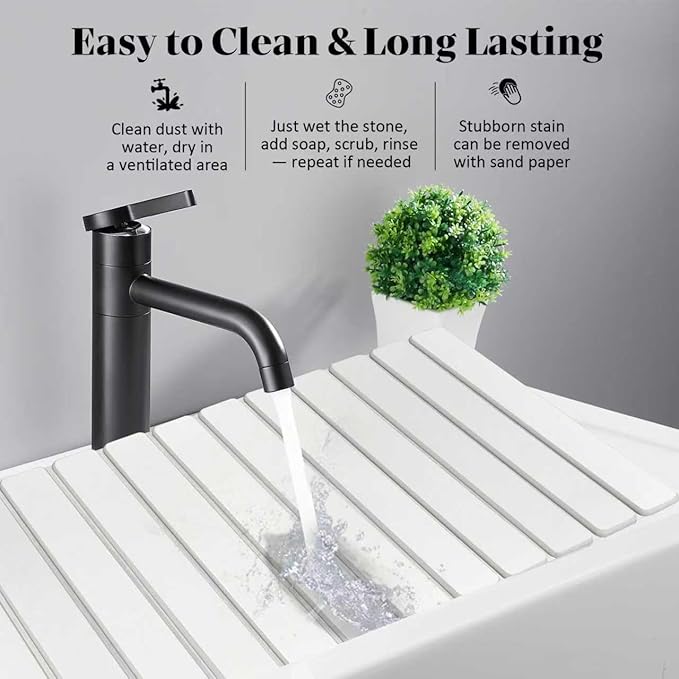 Large Stone Dish Drying Mats for Kitchen Counter, Fast Drying Collapsible Dish - Image 3