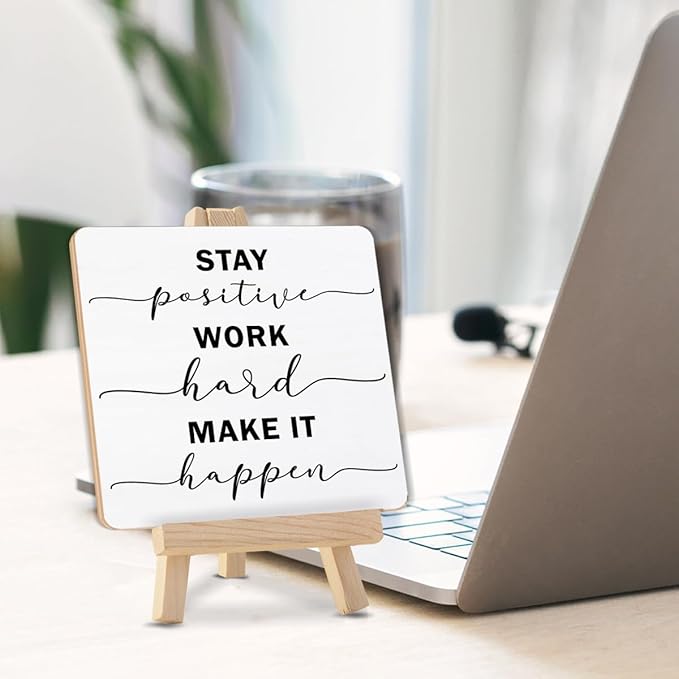 Inspirational Stay Positive Work Hard Make It Happen Sign, Encouragement Gifts - Image 3