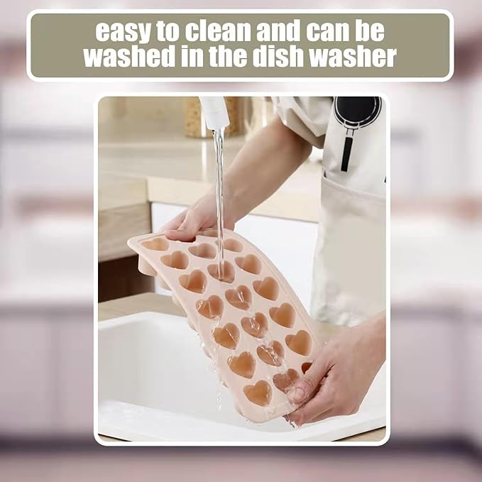 Heart Shape Ice Cube Tray, 21 Holes Silicone Ice Cube Mold - Image 5