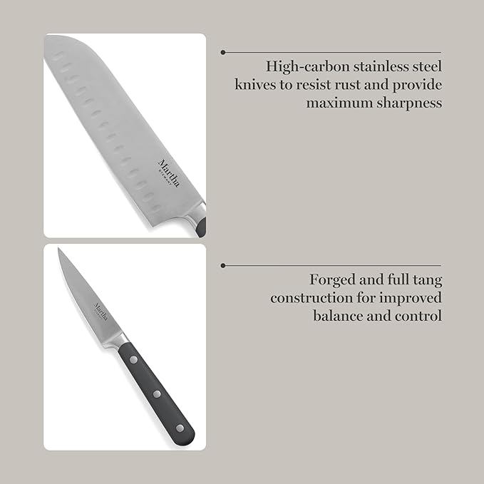 MARTHA STEWART Eastwalk 14 Piece High Carbon Stainless Steel Cutlery Knife - Image 4